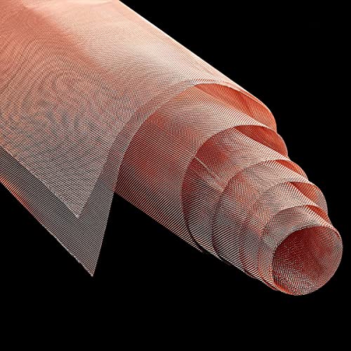 99.9% Pure Copper Mesh Screen, 40 Mesh, Size 12" x 40