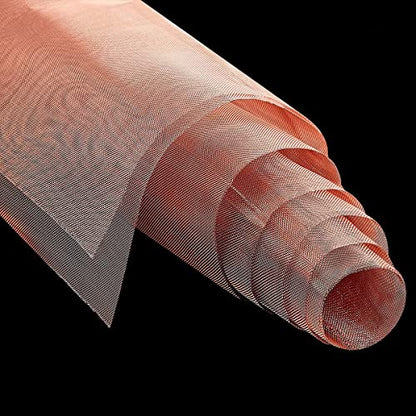 99.9% Pure Copper Mesh Screen, 40 Mesh, Size 12" x 40