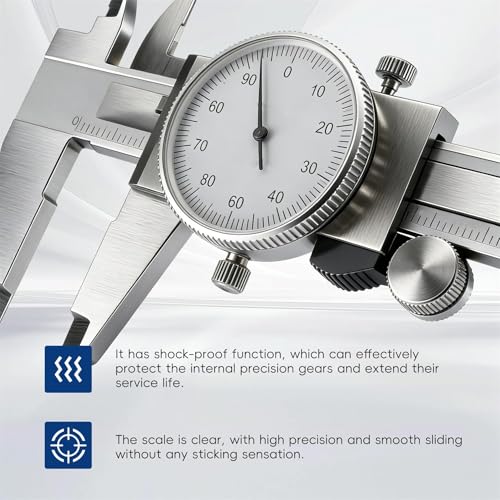 waltyotur 6 Inch 0.001 Precision Dial Caliper 4-Way Measurement