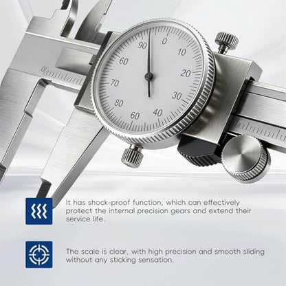 waltyotur 6 Inch 0.001 Precision Dial Caliper 4-Way Measurement