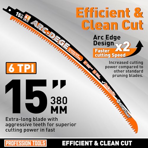 Amartisan 5-Piece Arc Edge Saw Blades - size: Arc Edge Wood Pruning Saw Blades (15 Inch)