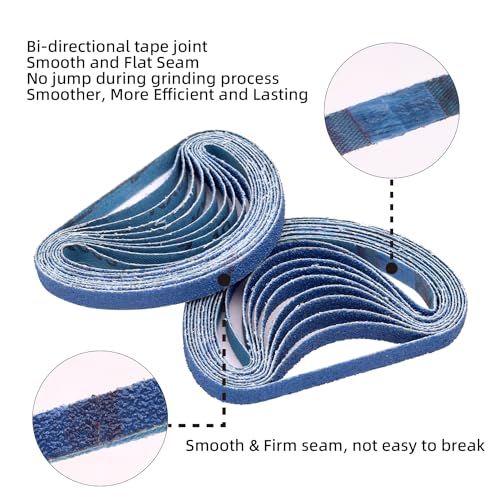 3/8 x 13 Inch Zirconia Sanding Belts 40 Grit,30 Pack - color: 40 Grit, size: 3/8x13 inch
