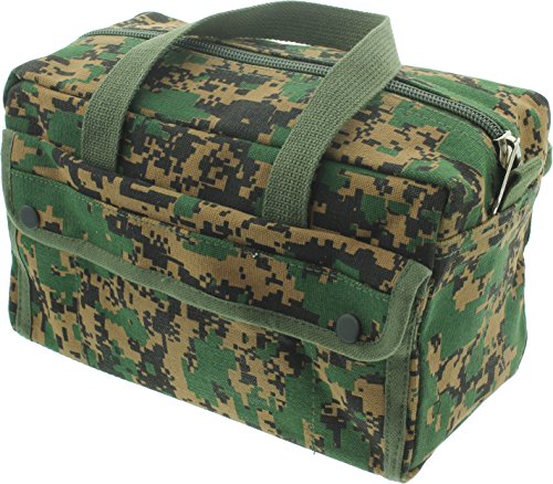 ARMYU Heavy Duty Small Tool Bag Tactical Cotton Canvas Mechanics Bag, 11" x 7" x 6", Woodland Digital Camo - color: Woodland Digital Camo