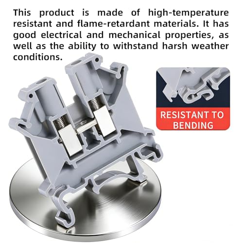 100PCS Gray UK5N Terminal Block DIN Rail Terminal Blocks - Application for 24-10AWG 800V Electrical Cabinets Distribution Box,Solar Power System,PLC Industrial Control Automation Panel DIY CNC RV - color: UK5N Gray Terminal Block