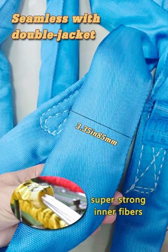17,000 LBS Lifting Sling, 13 FT Eye & Eye Round Sling - size: 17,000lb-13ft