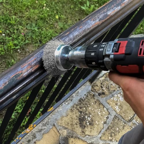 Wire Brush for Drill 9Pcs Set with 1/4 Inch Shank for Rust