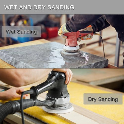 100Pcs 5 Inch Sanding Discs Hook & Loop 8-Hole Wet Dry Sandpaper 180 Grit - style: 100Pcs 180 Grit