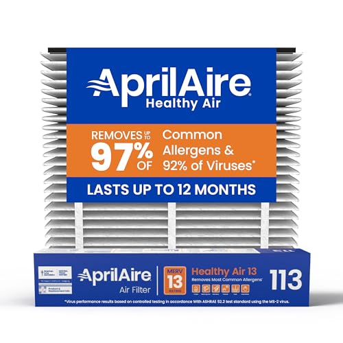 AprilAire 113 Replacement Filter for AprilAire Whole House Air Purifiers - MERV 13, Healthy Home Allergy, 16x20x4 Air Filter (Pack of 1) - style: Healthy Air 13