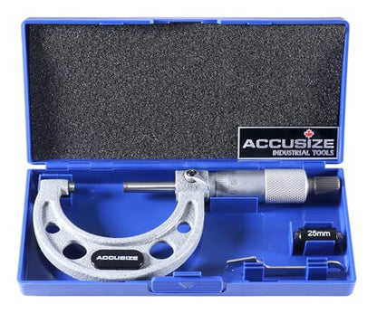 Accusize Outside Micrometer, 25-50mm x 0.01mm, EG00-0050 - size: 25-50mm