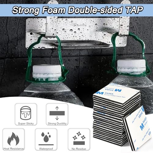 UPINS 120 Pack Double Sided Foam Tape Square Self-Adhesive Foam Tape Black Strong Tape Pads for DIY Art Crafts Supplies