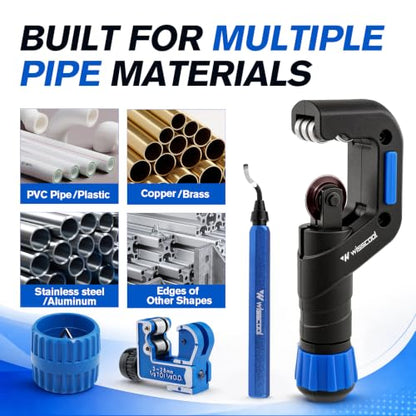 WISSCOOL Tube Cutter Set, 1/8"-2" OD Pipe Cutter Kit 5 in 1 - color: Blue, size: 5 in 1 Set