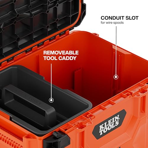 Klein Tools 54200MBX MODbox Medium Deep Tool Box, Heavy Duty Organizer with Removable Tray, Water and Debris Resistant, Stackable Module - size: Medium
