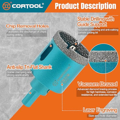 1-1/2 Inch Diamond Hole Saw with Pilot Drill Bit, Diamond Tipped Tile Hole Saws, Dry/Wet Use for Porcelain Tile, Ceramic Pottery, Granite, Stone, Marble, Glass Bottles - 2 Pack - size: 1-1/2 Inch (38mm) 2-Pack