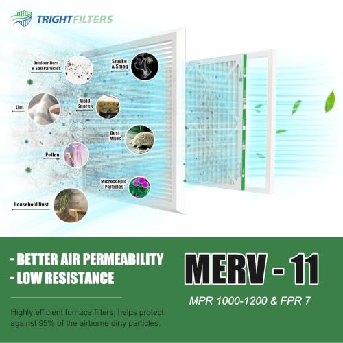TRIGHTFILTERS 14x14x1 Air Filter MERV 11 HVAC Furnace Filter Pleated 2 Pack - size: 14x14x1