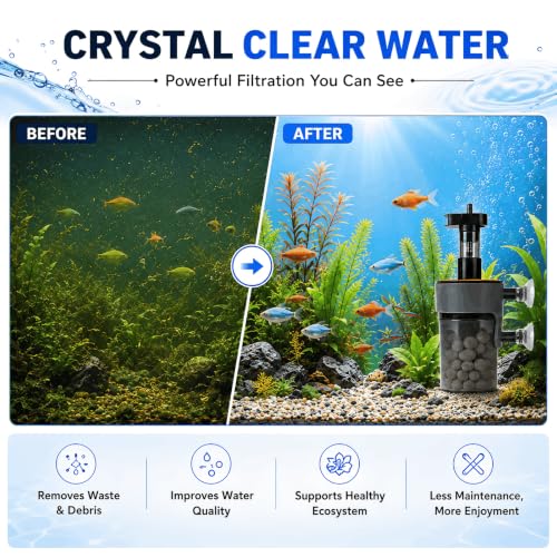Air-Driven Aquarium Filter with Ceramic Balls, Small - size: Small