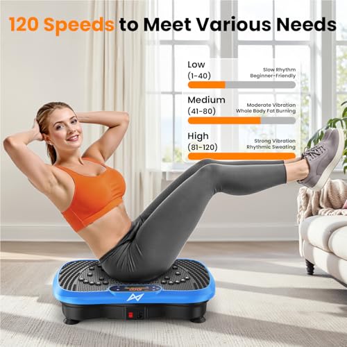 AXV Vibration Plate Exercise Machine Fitness Platform Body Vibrating Board - color: BT.PRO.BLUE
