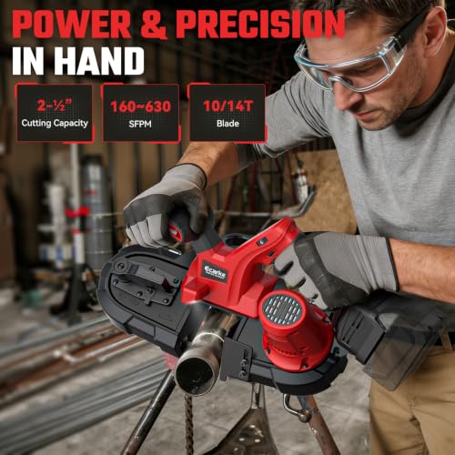2-1/2" Cordless Band Saw Compatible with Milwaukee 18V Battery (Tool Only) - color: Red