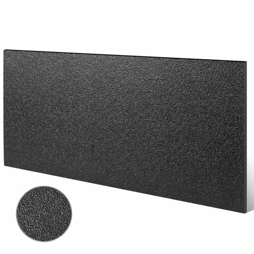 Sasylvia 1/2" X 24" X 36" Black HDPE Sheet,Textured Front & Smooth Back - color: Black, size: 1/2" x 24" x 36"