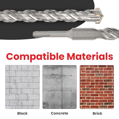 3/8 X 39 in SDS Plus Bits, Rotary Hammer Drill Bits, Carbide, Masonry Drill Bits for Concrete, Stone, SDS Plus Hammer Double Flute, Masonry Drill Bit, Concrete Drill Bit - size: 3/8 in, style: 39 inch long