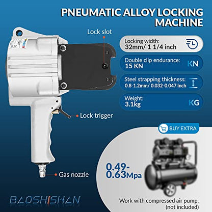 BAOSHISHAN Pneumatic Steel Strapping Machine for 1 1/4" Width - size: 1.25inch