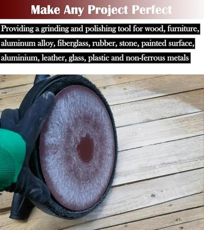 Tonmp 10 PCS 9 Inch 80 Grit Sanding Discs for Hand Radial Sander - 9"" Round Hook & Loop Sandpaper for Hand Sanding Tool, Aluminum Oxide Sander Disc for Hand Drywall Power Sander (80 Grits) - style: 80 Grits