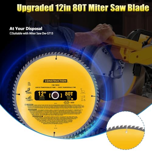 2-Pack 12 Inch Miter Saw Blade 80 T Fine Finish Stainless Steel - style: 12IN,80T&80T