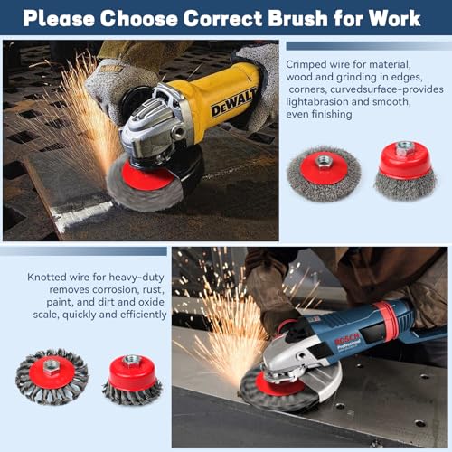 10 Pack Wire Wheel Brush for Angle Grinder & 4pcs Scratch Brushes - size: 16PCS