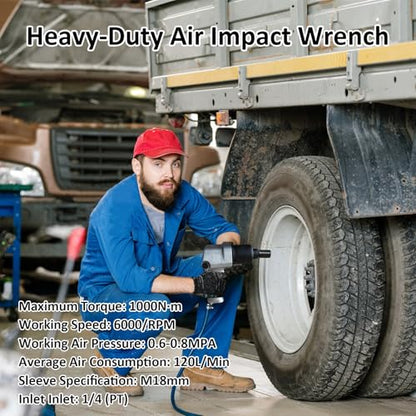 Air Impact Wrench 1/2 Drive, 1000 N.m Torque with 5-Mode Speed