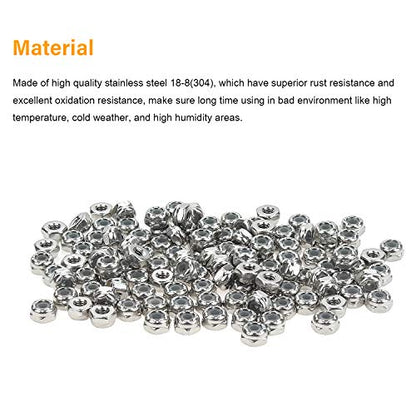 120 Pieces 4#-40 Nylon Insert Hex Lock Nuts, 304 Stainless Steel - size: 4-40 (120 pcs)