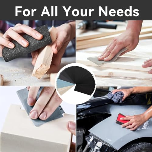 36 Pcs Wet Sand Paper Assortment, 280-3000 Grit 9 x 3.6 Inch - size: 36PCS/280-3000Grit