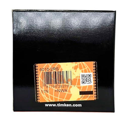 TIMKEN 6010-2RS 1 Pcs Double Rubber Seal Bearings 50x80x16mm, Pre-Lubricated and Stable Performance and Cost Effective, Deep Groove Ball Bearings.