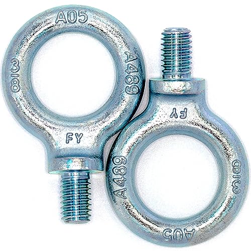 2 Pcs Lifting Shoulder Eye Bolts 3/8"-16 X 5/8" | Blue-Bright Zinc Plated - color: Blue Bright Zinc Plated, size: 3/8"-16 X 5/8"