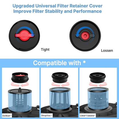 Shop-Vac 1 Pack Cartridge Filter with Upgraded Universal Retainer - style: Upgraded Cover