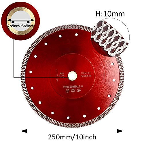 10" Super Thin Diamond Saw Blade for Cutting Porcelain Tile Granite Marble Ceramic Tile - size: 10”-pc