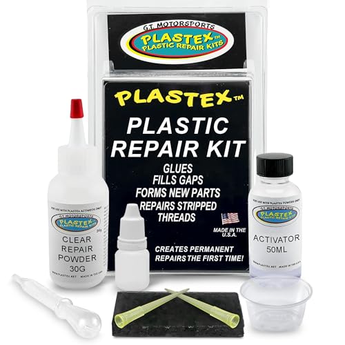 Plastex Plastic Repair Kits - Easily Glue, Repair or Remake Broken Plastic, Fiberglass, Wood & More! (Standard Clear Kit) - color: Clear, size: 30 grams