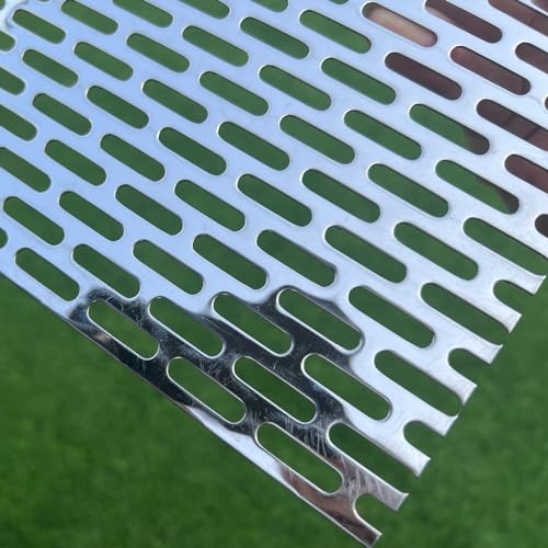 30"x15" Perforated Metal Sheets 19Gauge Expanded Metal Mesh Opening Oblong Holes 0.2x0.8inch (About 5x20mm) Perforated 304 Stainless Steel Mesh Screen Panel Decorative Panel Decorati Plate - size: 30"x15", style: Oblong Hole 5x20mm