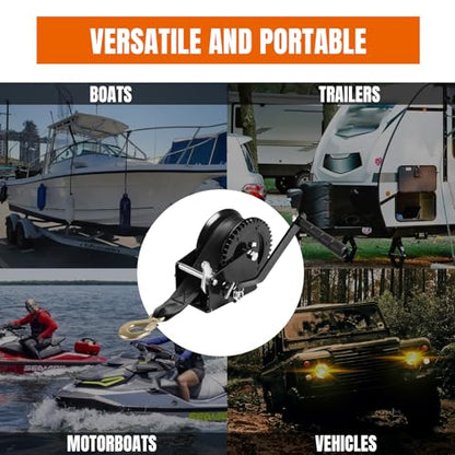 Jack Boss 1200 lbs Hand Winch - size: 1200 lbs