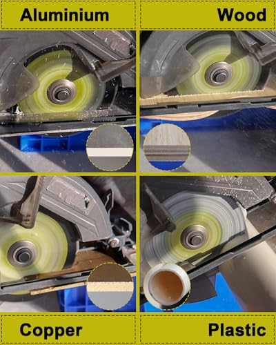 HSS Circular Saw Blade 5-1/2 Inch 130 Tooth SANLEETEK Cutting Plywood, OSB, Paneling, Vinyl Siding, Non-Ferrous Metals, Plastic, Copper, Aluminum with 5/8" Arbor, with 1/2" 3/8" Washer - 4 Pack - size: 5-1/2" 130T