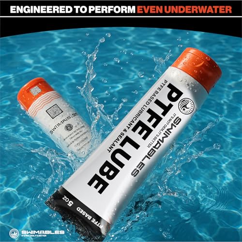 Swimables PTFE Lube 5oz - PFAS-Free Food-Grade Ceramic PTFE Grease for Pool Equipment, Plumbing Fixtures, RV Toilets, Marine Systems & Machinery - Waterproof Long-Lasting Multipurpose Grease - 2 Pack - size: 2 Pack