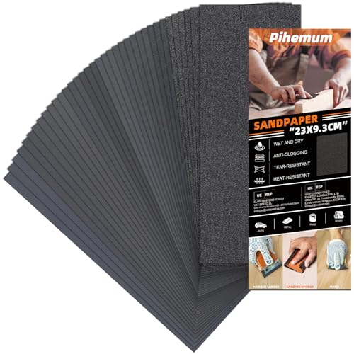 36 PCS Wet Dry Sandpaper 120-3000 Grit Sheets for Polishing & Finishing - color: 120-3000G, size: 9x3.6 Inch