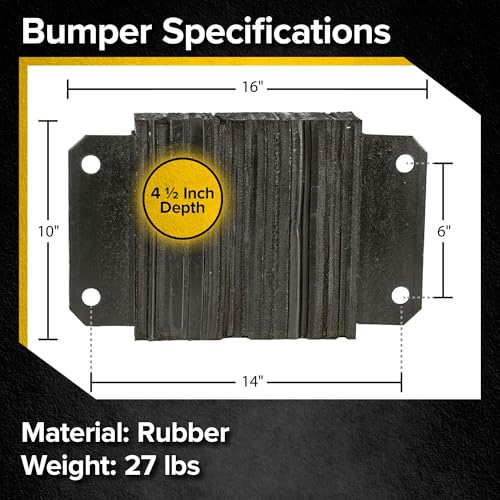 Rubber Dock Bumper, 16" x 10" x 4.5", 3/4" Mounting Holes, Guardian - size: 16" x 10" x 4.5"