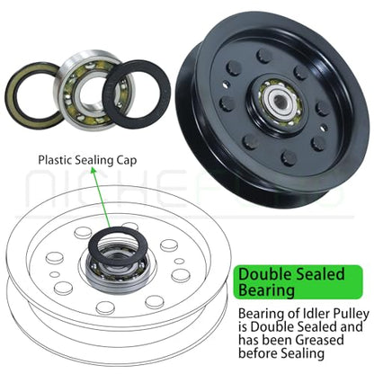 753-08171 Idler Pulley for Cub Cadet 42" 50" RZT 50 LTX1040 Deck - color: A06 1x756-04129B Black
