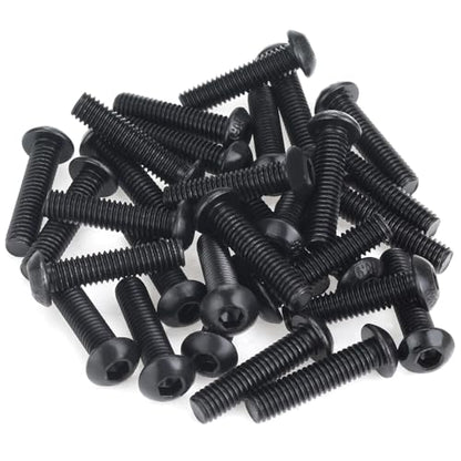 35 Pieces M6 x 25mm Button Head Socket Cap Screws, Thread Pitch 1.0mm, Sutemribor M6 Black Screws, 10.9 Grade Alloy Steel, Black Oxide Finish, Fully Threaded - size: M6 x 25mm, style: Button Head