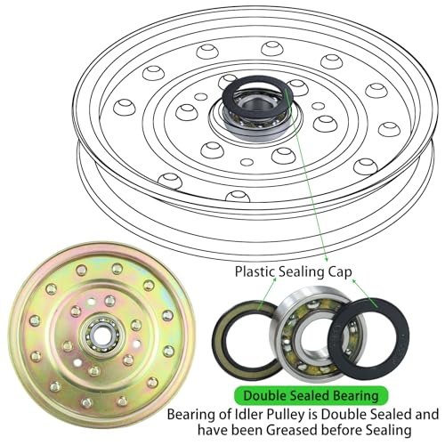 3 Pack 1-633109 Idler Pulley for eXmark 60", Lazer Z 60" Decks - color: A21 3xToro 1-633109
