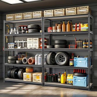 WORKPRO 5-Tier Adjustable Metal Shelving, 36”Wx18”Dx72”H,4000LBS Capacity - color: Black, size: 36"W x 18"D x 72"H