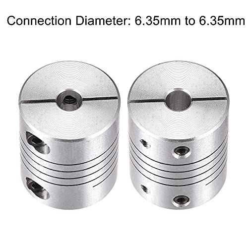 uxcell 2PCS Motor Shaft 6.35mm to 6.35mm Helical Beam Coupler Coupling D25L30 - size: 6.35mm to 6.35mm