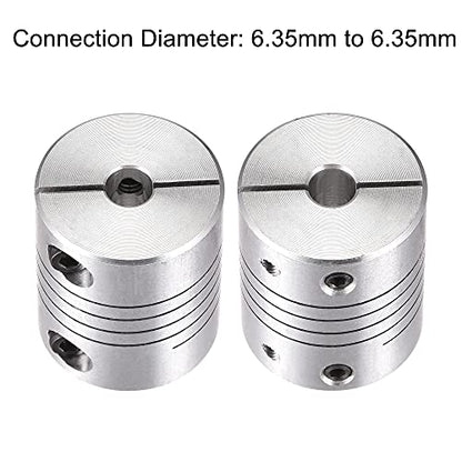uxcell 2PCS Motor Shaft 6.35mm to 6.35mm Helical Beam Coupler Coupling D25L30 - size: 6.35mm to 6.35mm
