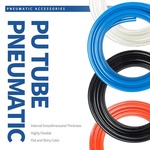 BLCH PNEUMATIC Black PU Air hose Pipe Tube 1/2 Inch OD 5/16 ID 32.8ft/10Meter for Air Line Tubing or Fluid Transfer Tubing. - color: Black, size: 1/2"OD 8.5mm ID 32.8ft/10Meter