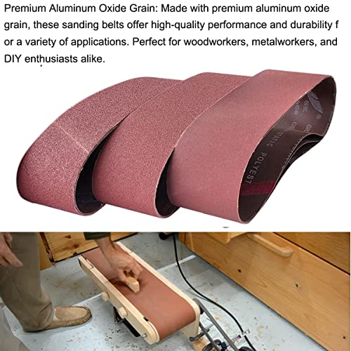 Tonmp 9 PCS 4" x 36" Premium Sander Belts - 3 Each of 40 80 120 Grit Aluminum Oxide Sanding Belts For Belt sander (4x36 inch) - size: 4x36 inch