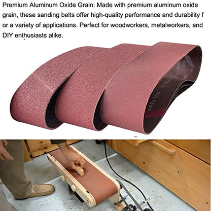 Tonmp 9 PCS 4" x 36" Premium Sander Belts - 3 Each of 40 80 120 Grit Aluminum Oxide Sanding Belts For Belt sander (4x36 inch) - size: 4x36 inch